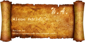 Wiese Adrián névjegykártya